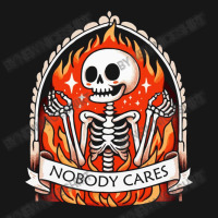 Skeleton Nobody Cares Medium-length Apron | Artistshot