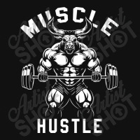 Muscle Hustle Bull Gym Landscape Canvas Print | Artistshot