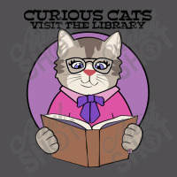 Curious Cats Visit The Library Purple Yupoong Trucker Cap | Artistshot