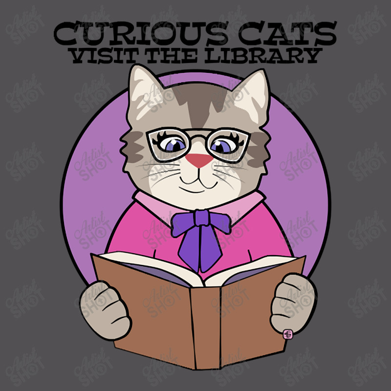 Curious Cats Visit The Library Purple Yupoong Trucker Cap by webberkyla | Artistshot