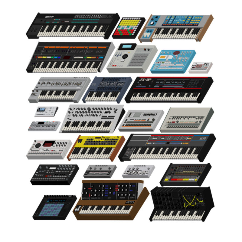 Synthesizer And Drum Machine Fan Collection Retro Trucker Cap | Artistshot