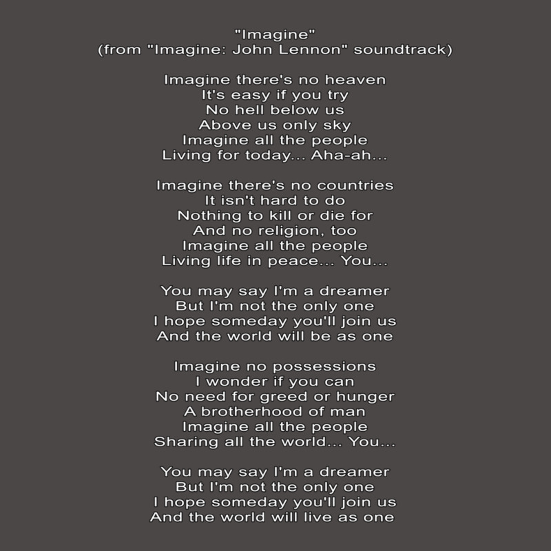 Imagine Lyrics From Imagine Soundtrack Retro Trucker Cap by WayneDavid | Artistshot