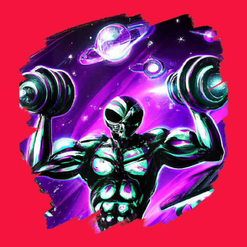 Alien Lifting Weights In Outer Space Alien Weightlifting Tank Top Seamless Cap | Artistshot