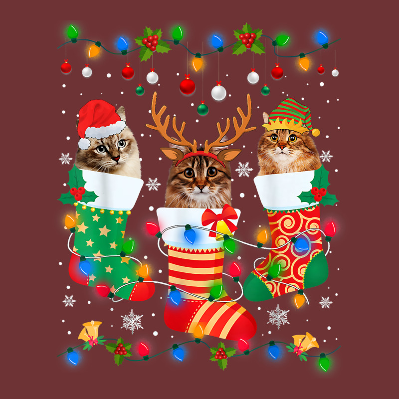 Cute Siberian Cat Kitten Christmas Socks Xmas T Shirt Seamless Cap by alyshasur9x | Artistshot