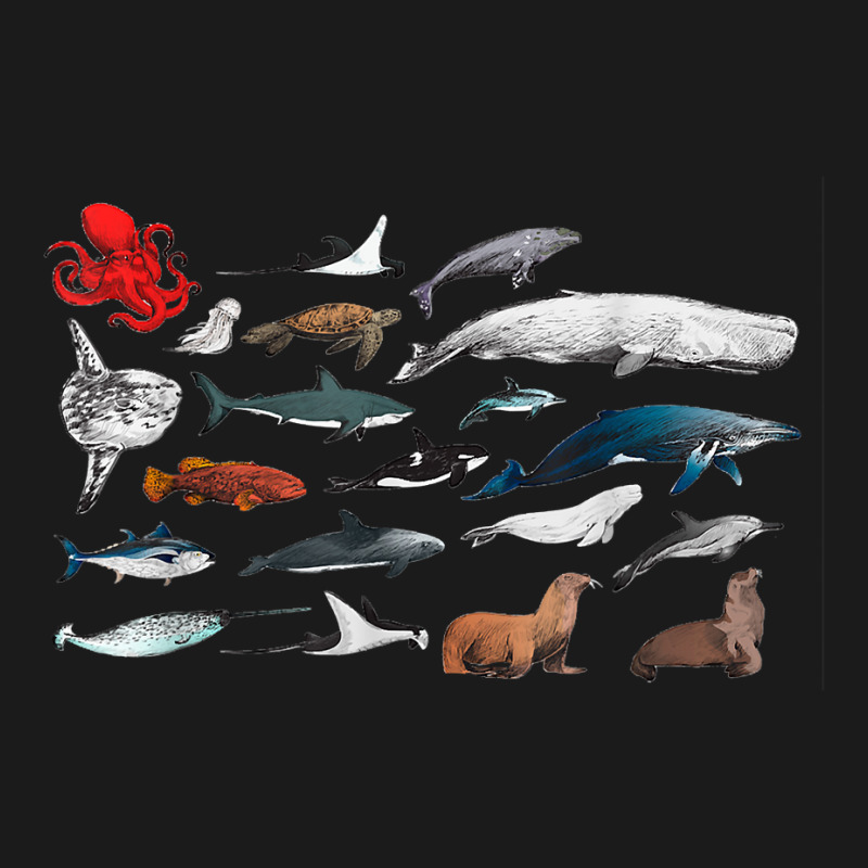 Sea Creatures Collection, Fish Shark Whale Moonfish Fish Motif T Shirt Nike Dri-FIT Cap by deleonnylorindg | Artistshot