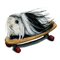 Guinea Pig Longboard Skater, Guinea Pig Longboard Skater Vintage, Guin Seamless Cap | Artistshot