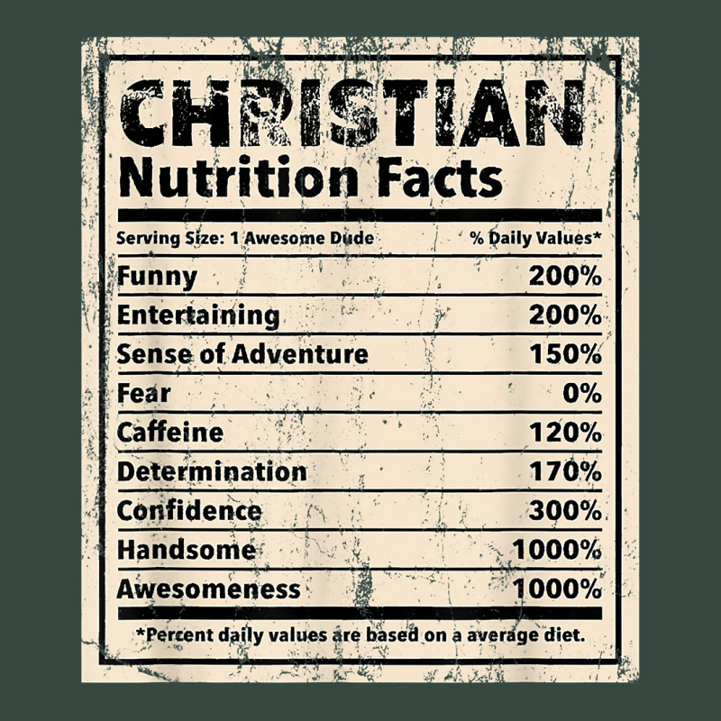 Christian Nutrition Facts Funny Name Humor Nickname T Shirt Seamless Cap by cm-arts | Artistshot