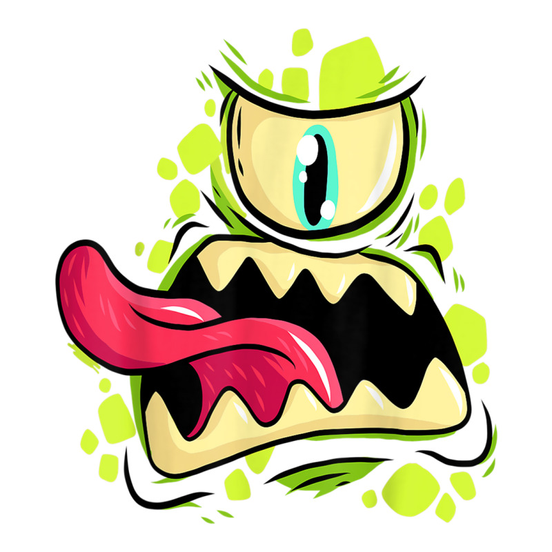 Halloween Fancy Dress Costume Tongue Mouth Green Face Monster Seamless Cap | Artistshot