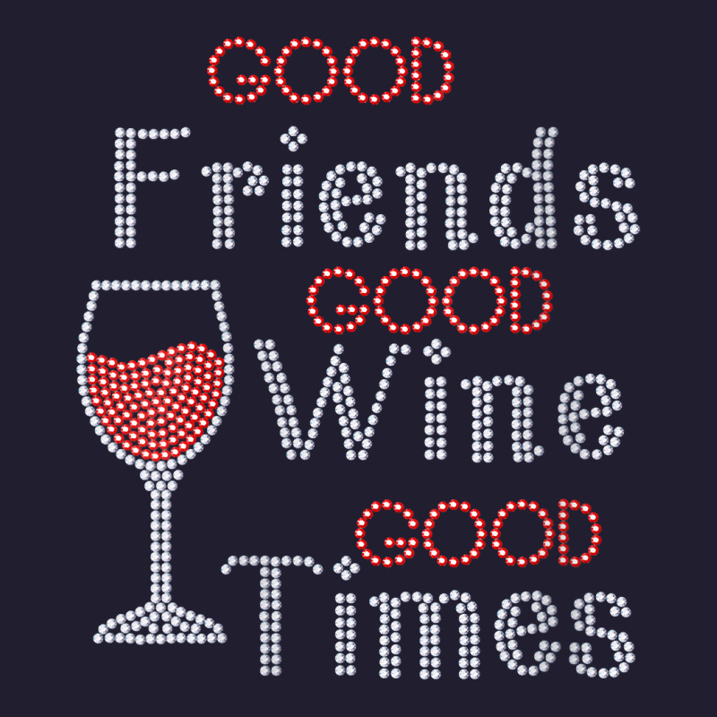 Womens Good Friends Good Wine Good Times Bling Rhinestone V Neck T Shi Seamless Cap by cm-arts | Artistshot