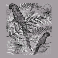 Chinoiserie Tropical Parrot Exotic Bird Floral Monochrome T Shirt Seamless Cap | Artistshot