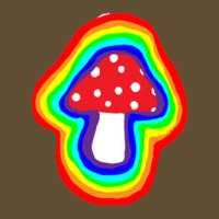 Mushroom With Rainbow Outline Seamless Cap | Artistshot