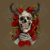 Bull Human Skull With Roses Seamless Cap | Artistshot