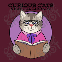 Curious Cats Visit The Library Purple Pa Trucker Cap | Artistshot