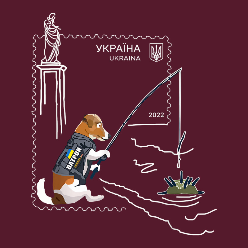 Ukrposhta New Postage Stamp Patron Dog With A Fishing Rod T Shirt Pa Trucker Cap by cm-arts | Artistshot