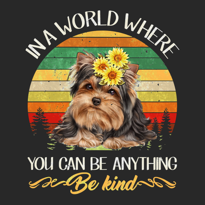 Dog Vintage Yorkshire Terrier Sunflower Be Kind Quote Shirt Dog Lovers Fashion Visor by peafowl | Artistshot