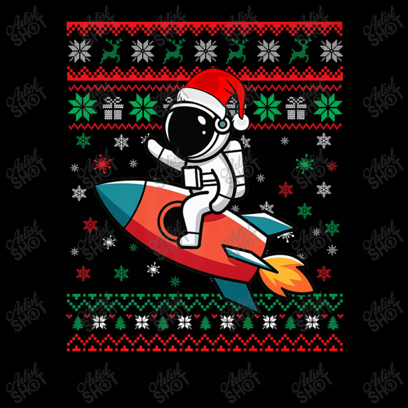 Astronaut Ugly Christmas Riding Rocket V-neck Tee | Artistshot