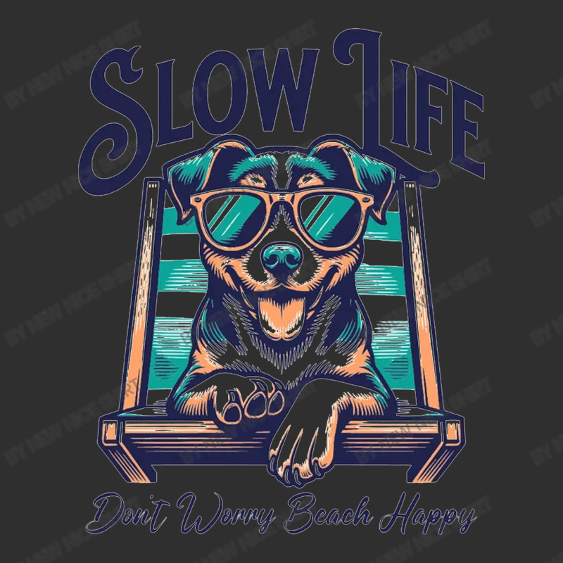 Slow Life - Dog Beach Graphic Square Leatherette Patch | Artistshot