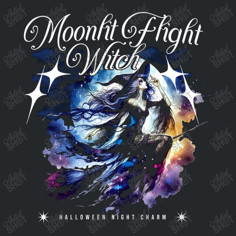 Moonlit Flight Witch Crewneck Sweatshirt | Artistshot