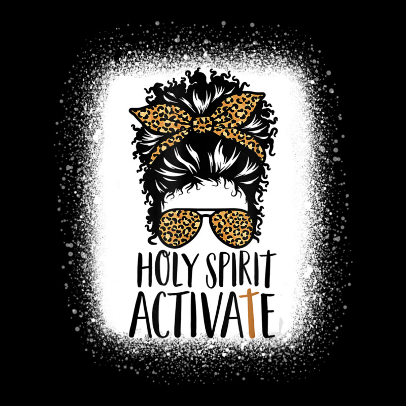 Holy Spirit Activate Black Mom Leopard Messy Bun Bleached Retro Trucker Cap | Artistshot