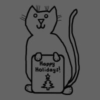 Cute Christmas Cat Says Happy Holidays Line Drawing Retro Trucker Cap | Artistshot