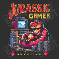 T Rex Playing Retro Games Round Leatherette Patch | Artistshot