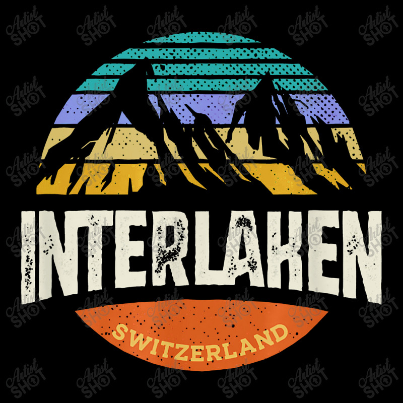 Interlaken Switzerland Vintage Mountain Sunset Pocket T-Shirt by kamandhani | Artistshot