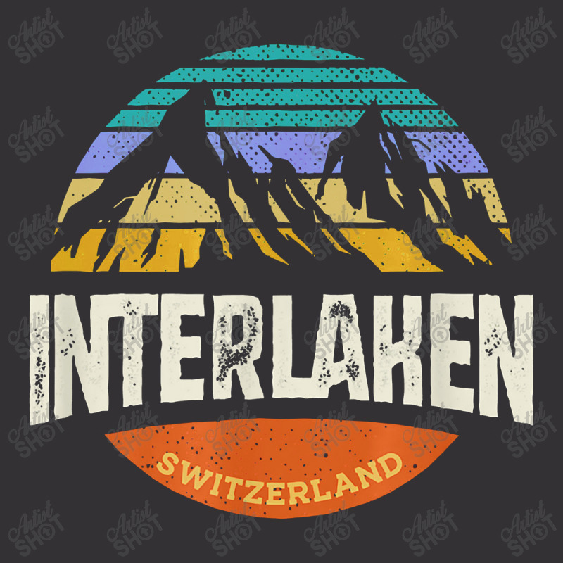 Interlaken Switzerland Vintage Mountain Sunset Vintage Hoodie by kamandhani | Artistshot