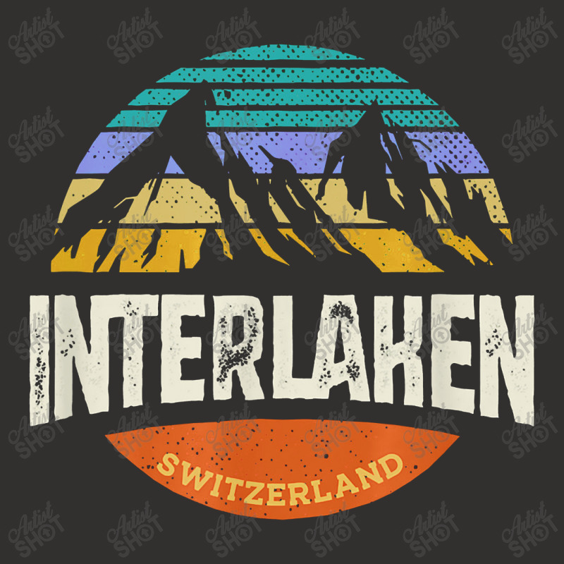 Interlaken Switzerland Vintage Mountain Sunset Champion Hoodie by kamandhani | Artistshot