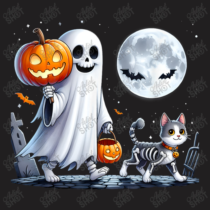 Halloween Ghost Cat Lovers T-shirt | Artistshot