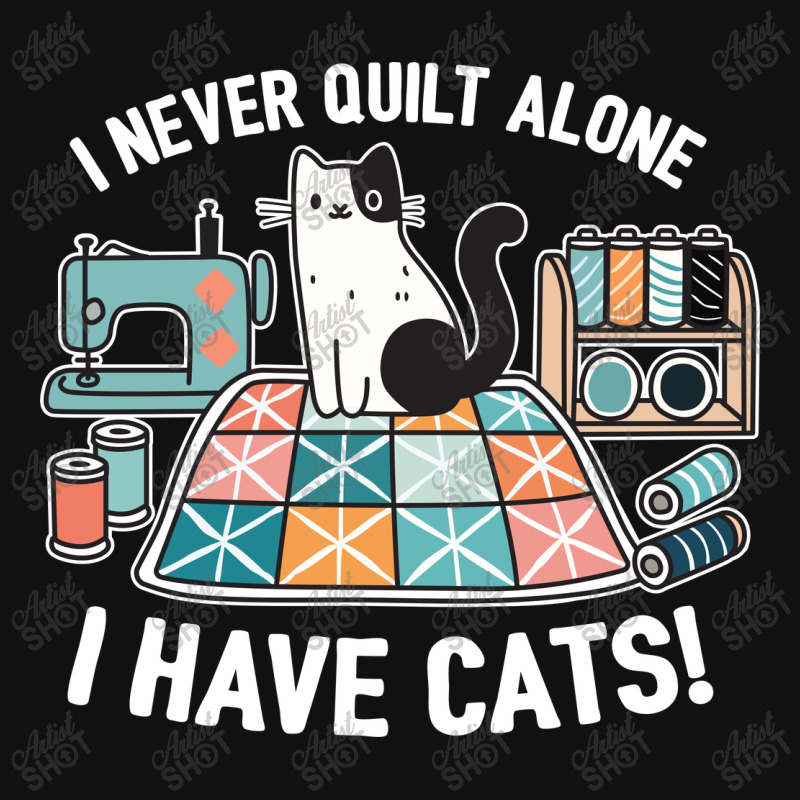 I Never Quilt Alone I Have Cats Landscape Canvas Print | Artistshot