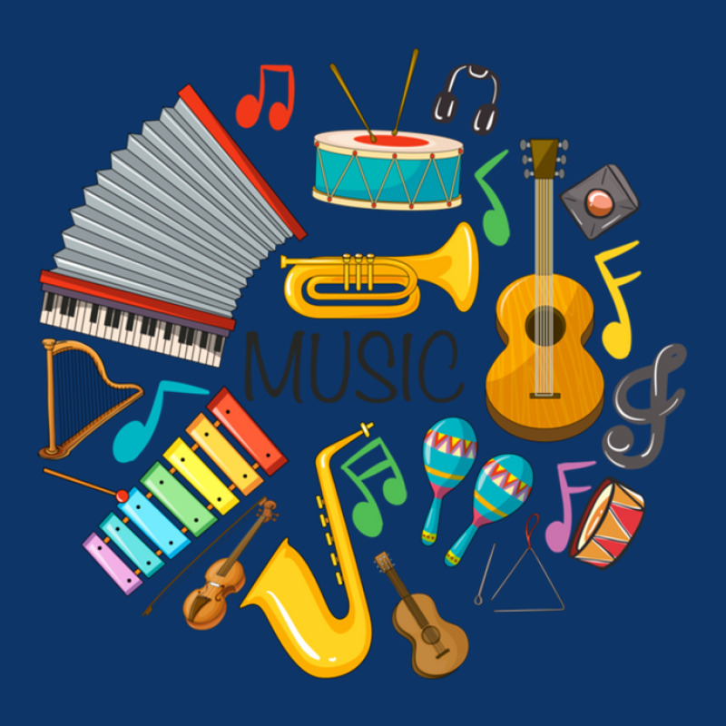 Sticker Different Types Of Musical Instruments Seamless Cap by cm-arts | Artistshot