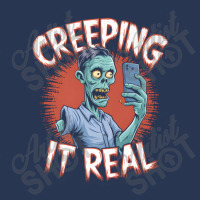 Creeping It Real Funny Zombie Selfie Design For Ha Men Denim Jacket | Artistshot