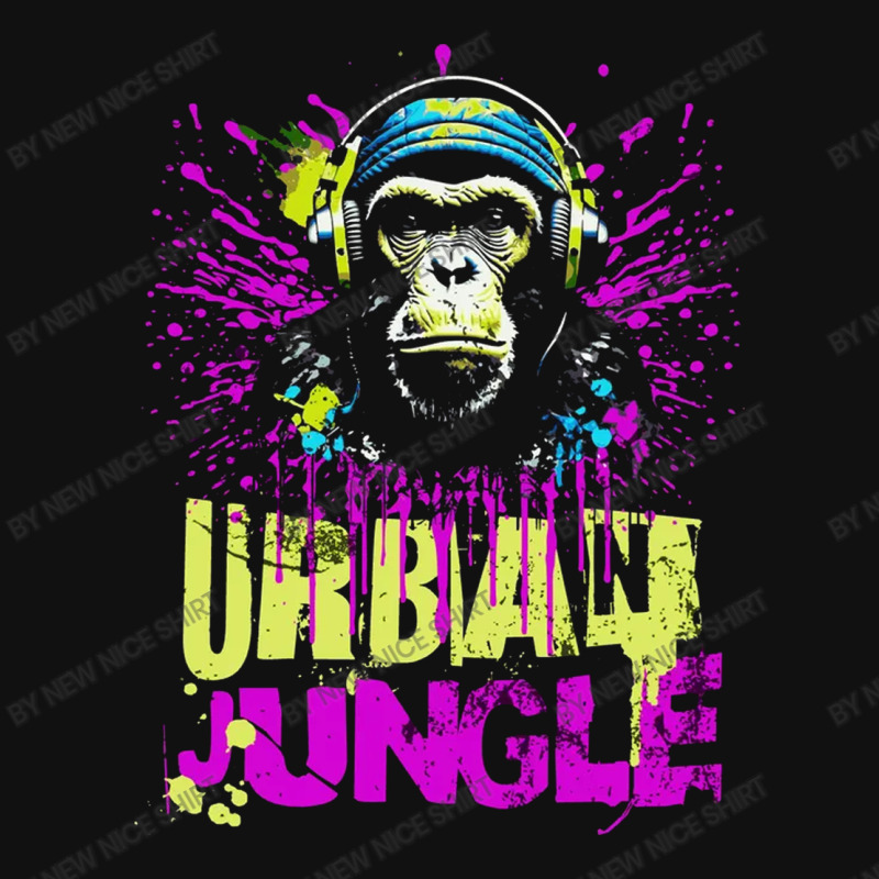 Urban Jungle Monkey In Headphones Street Art Metal Print Vertical | Artistshot