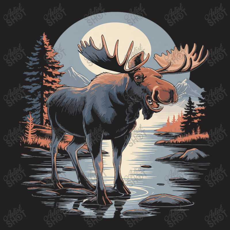 Moon Moose T-shirt | Artistshot