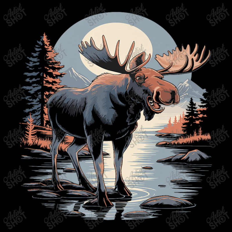 Moon Moose V-neck Tee | Artistshot