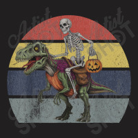 Skeleton Riding Mummy Dinosaur Halloween T-shirt | Artistshot