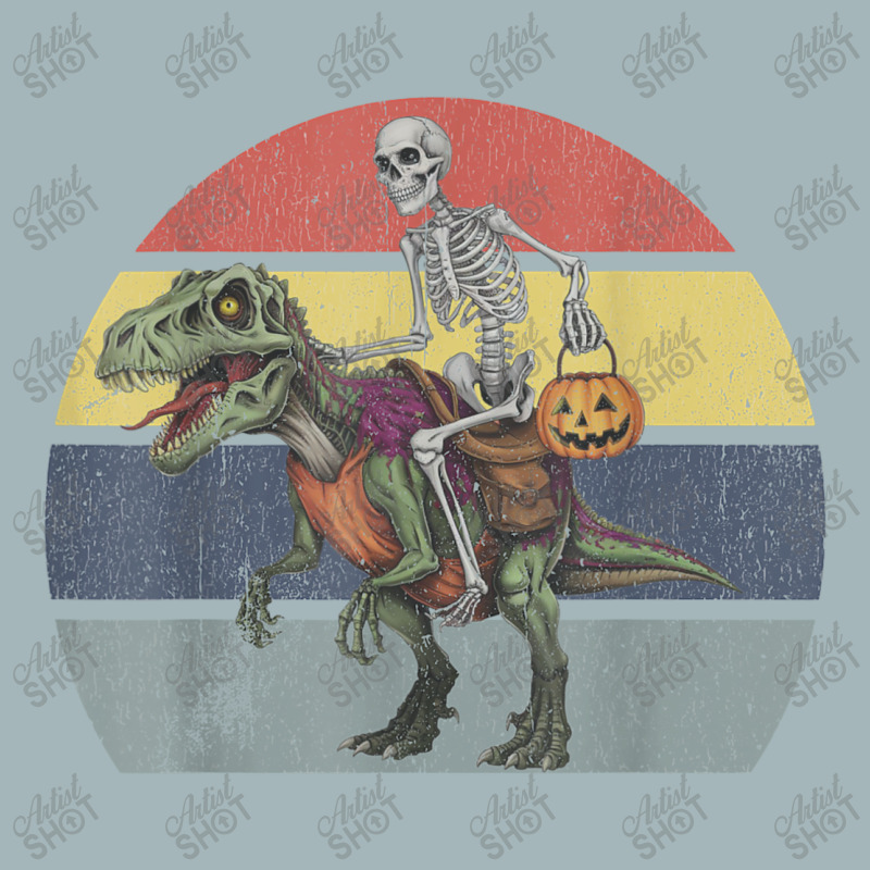 Skeleton Riding Mummy Dinosaur Halloween Unisex Sherpa-lined Denim Jacket | Artistshot