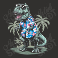 T-rex On Vacation Funny Dino Lover Island Champion Hoodie | Artistshot