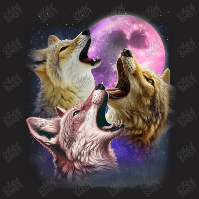 3 Jackals Howling At The Moon T-shirt | Artistshot