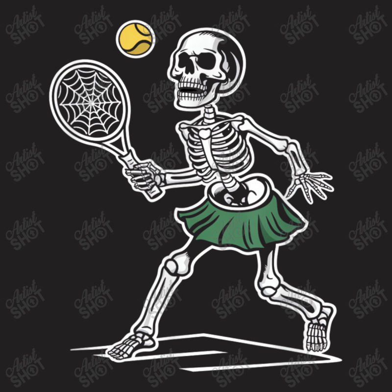 Spooky Tennis Halloween Skeleton T-shirt | Artistshot