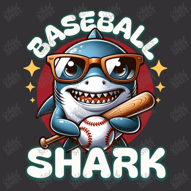 Funny Baseball Shark Vintage Short | Artistshot