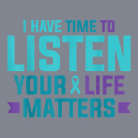 Purple Teal Ribbon I Have Time To Listen Your Life Matters T Shirt Yupoong Trucker Cap | Artistshot