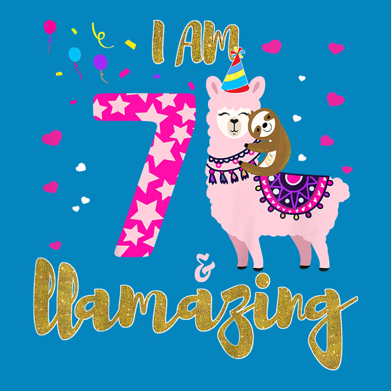 Kids I M 7 Years Old And Llamazing Funny 7th Birthday Sloth Llama Fashion Visor by Tisha Brown | Artistshot