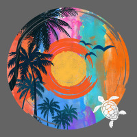 Beach Sunset Summer Distressed Sunshine Hawaiian Palm Tree And Turtle Retro Trucker Cap | Artistshot