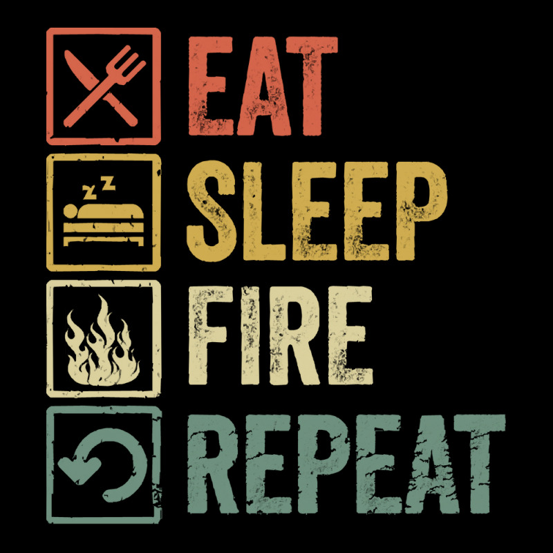 Fire T  Shirt Funny Eat Sleep Fire Repeat Retro Vintage Gift T  Shirt 5 panel snapback cap by cm-arts | Artistshot