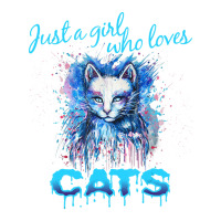 Cute 'just A Girl Who Loves Cats' Tee, Splash Art Cat Lover 5 Panel Snapback Cap | Artistshot