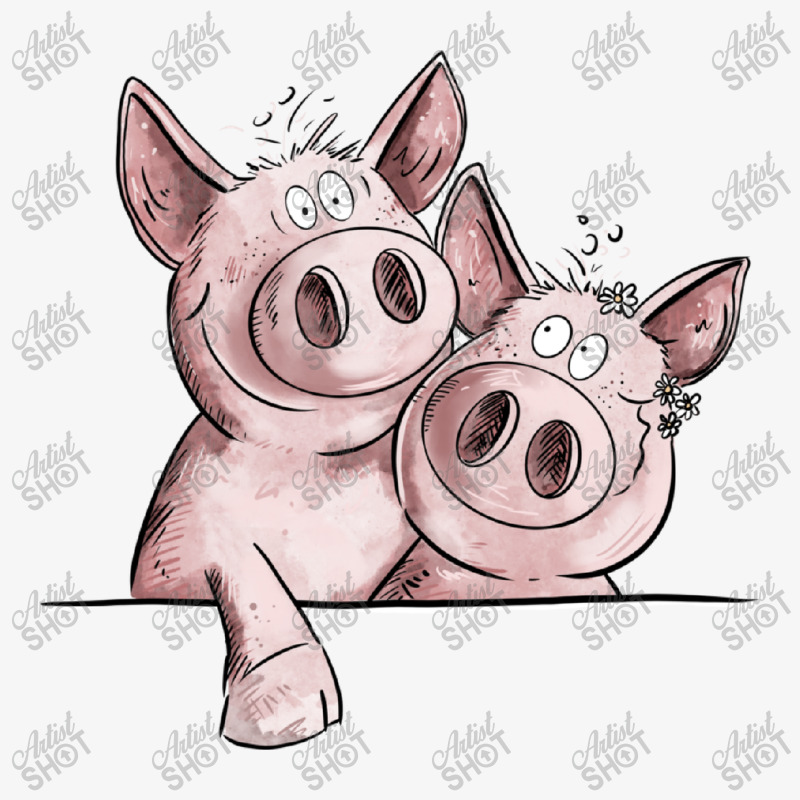 Funny Pig Duo Ladies Fitted T-Shirt by ERNESTO GUANCIA | Artistshot