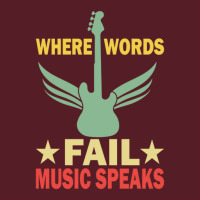 Where Words Fail Music Speaks Funny Vintage Guitar Musician Guitarist  Retro Trucker Cap | Artistshot