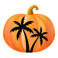 Womens Halloween Beach Tshirt Palm Trees Tropical Island Pumpkin Nike Dri-fit Cap | Artistshot