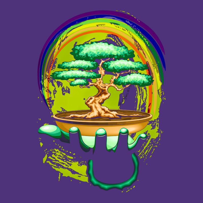 Bonsai Tree And Rainbow On Green Hand, Bonsai Tree, Rainbow On Green H Nike Dri-fit Cap | Artistshot